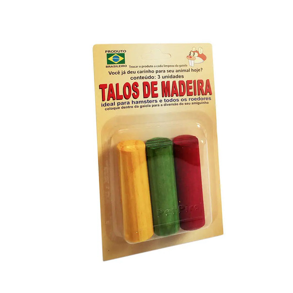 Brinquedo para Roedores Talos de Madeira PetPira 3 unidades