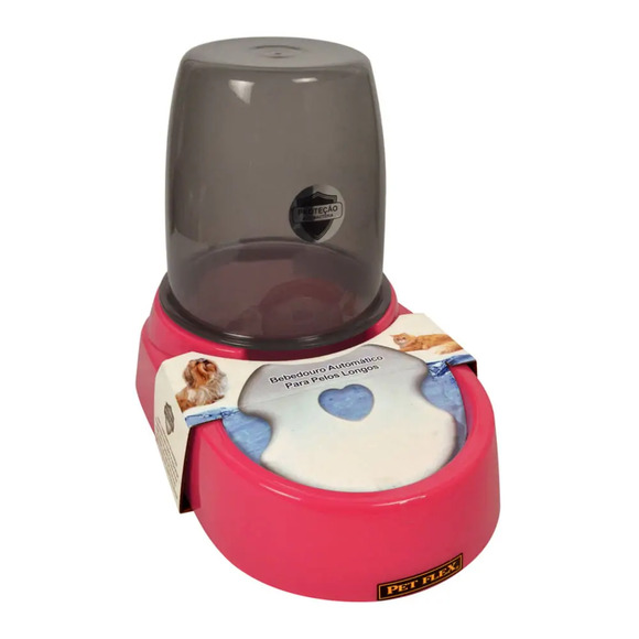 Bebedouro Automático Pelo Longo Pet Flex Rosa 1,8 L