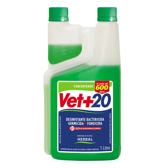 Desinfetante Bactericida Concentrado Vet+20 Herbal 1 L