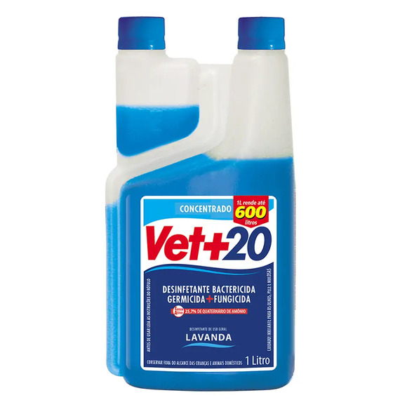 Desinfetante Bactericida Concentrado Vet+20 Lavanda 1 L