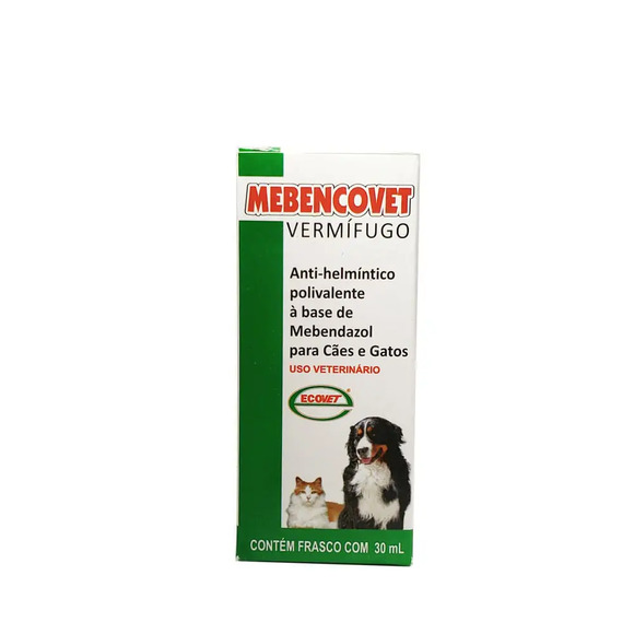 Vermífugo Mebencovet Suspensão Oral Cães e Gatos Ecovet 30 ml