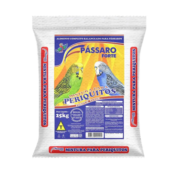 Mistura para Periquitos Pássaro Forte 25 kg