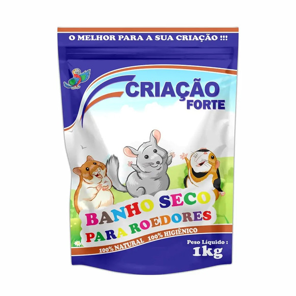 Banho Seco Para Chinchila e Hamster Criação Forte 1kg