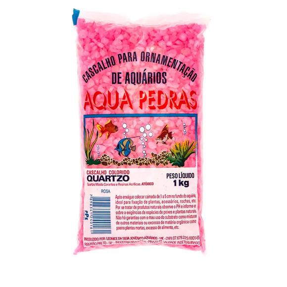 Cascalho para Aquário Quartzo Nº 2 Aqua Pedras Rosa 1 kg