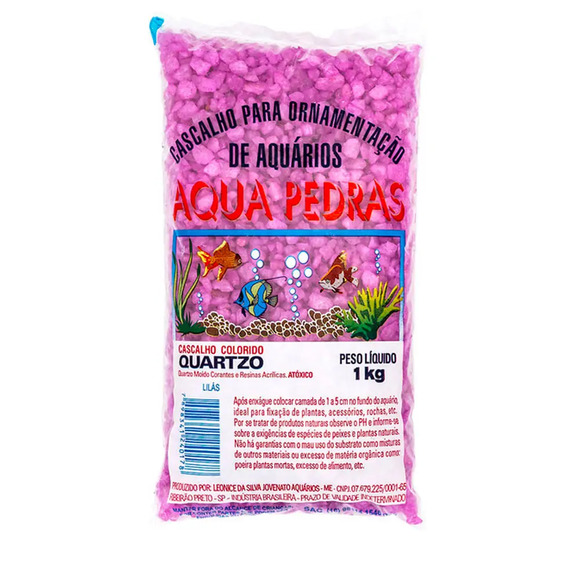 Cascalho para Aquário Quartzo Nº 2 Aqua Pedras Lilás 1 kg