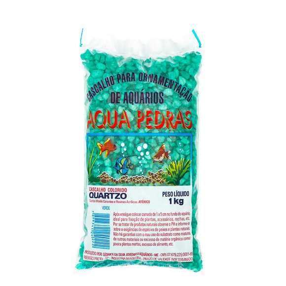 Cascalho para Aquário Quartzo Nº 2 Aqua Pedras Verde Escuro 1 kg