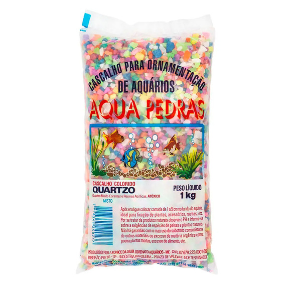 Cascalho para Aquário Quartzo Nº 2 Aqua Pedras Misto 1 kg
