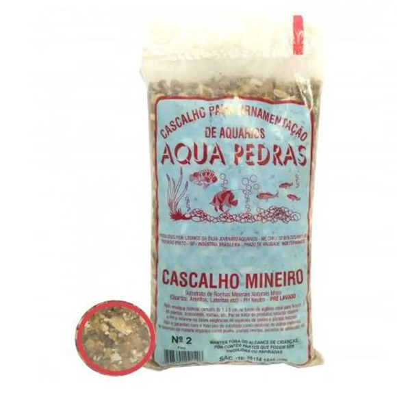 Cascalho Mineiro para Aquário Nº 2 Aqua Pedras 1 kg
