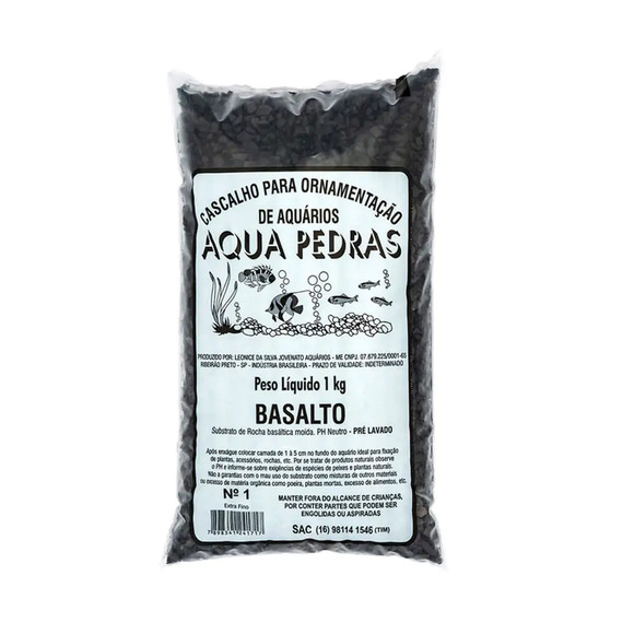 Substrato para Aquários Basalto Aqua Pedras Nº 1 1 kg