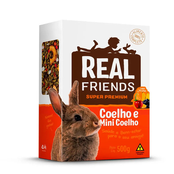 Alimento Super Premium com Frutas Realfriends Coelho Zootekna 500 g
