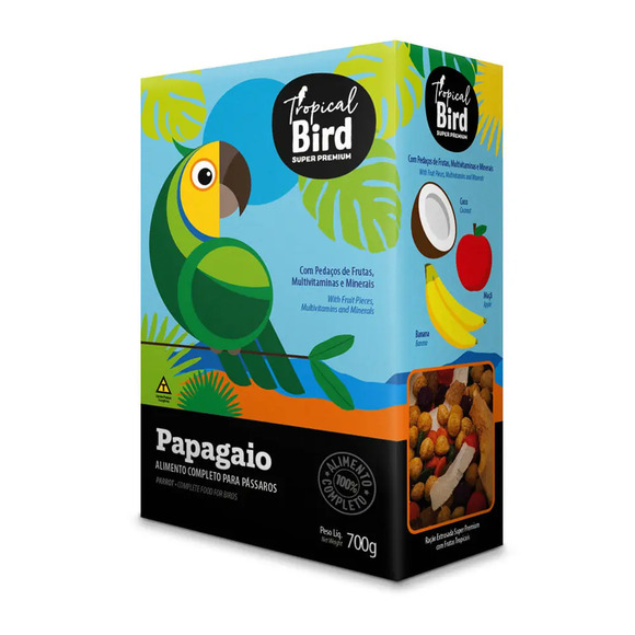 Alimento Super Premium Tropical Bird Papagaio Zootekna 700g
