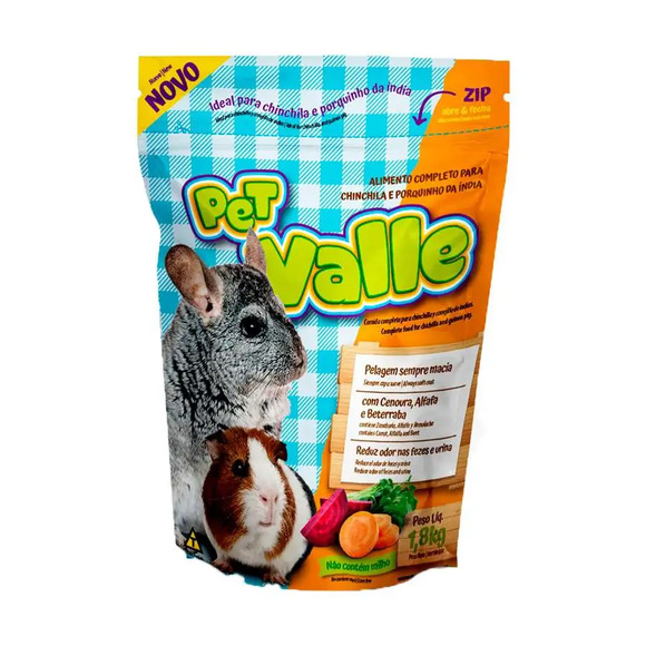 Ração Para Chinchila E Porquinho Da Índia Pet Valle Zootekna 1,8 kg