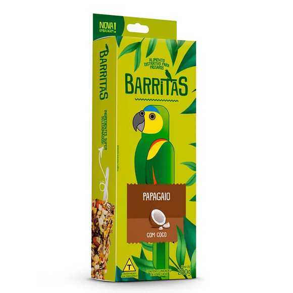 Bastão de Sementes com Coco Barritas Papagaio Zootekna 200g