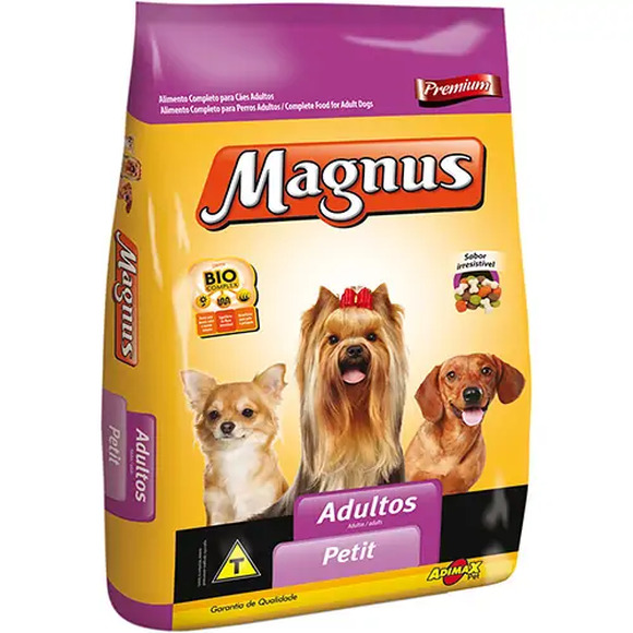 Ração Premium para Cães Adultos Raças Pequenas Carne e Vegetais Magnus 3kg