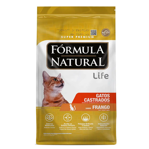 Ração Fórmula Natural Life Para Gatos Castrados Frango 7 kg