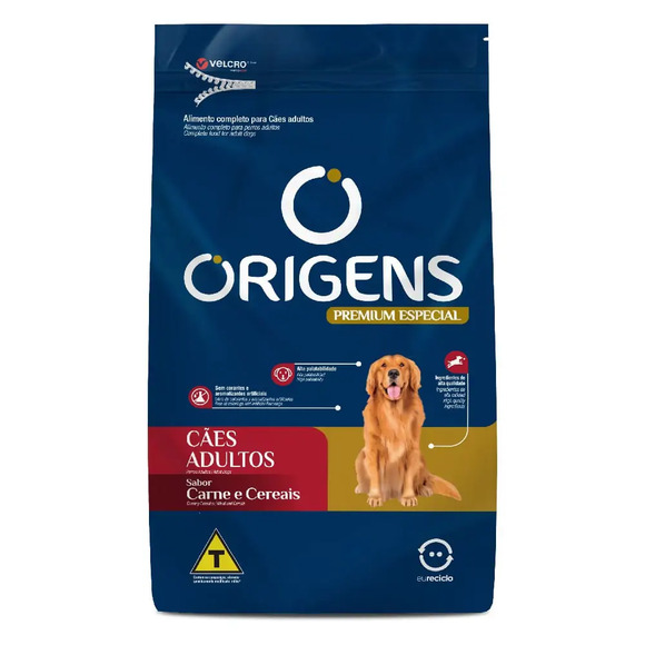 Ração Origens Cães Adultos Carne e Cereais 15kg