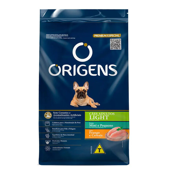 Ração Origens Cães Adultos Light Frango e Cereais 1kg