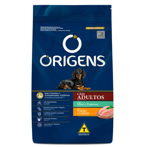 Ração Origens Cães Adultos Porte Mini e Pequeno Frango e Cereais 3 kg