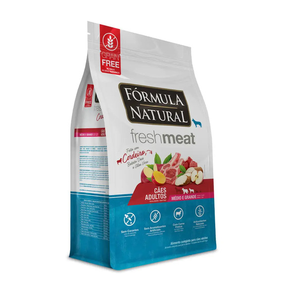 Ração Fórmula Natural Fresh Meat Cães Adultos Médio e Grande Cordeiro 12 kg