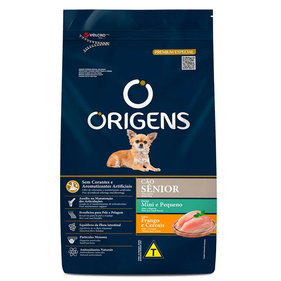 Ração Origens Cães Senior Mini e Pequeno Frango e Cereais 10,1kg
