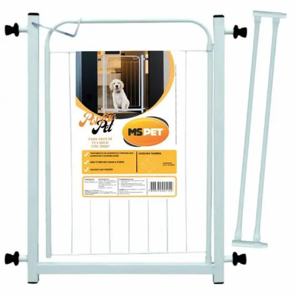 Portão Pet com Prolongador Branco Açomix Único