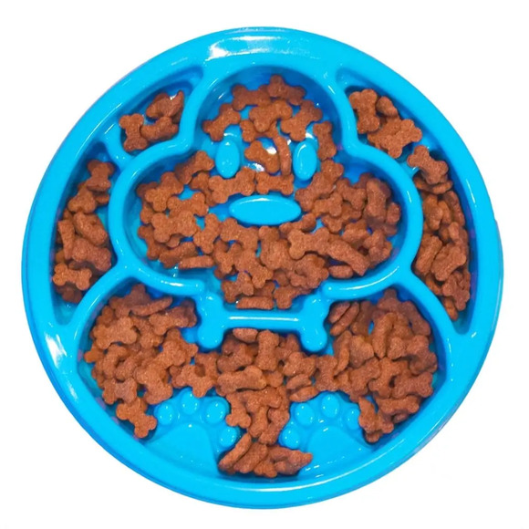 Comedouro Lento Cães Design Cachorrinho Azul Único
