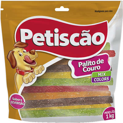 Palito De Couro 8mm Colorido Petiscao 1 kg