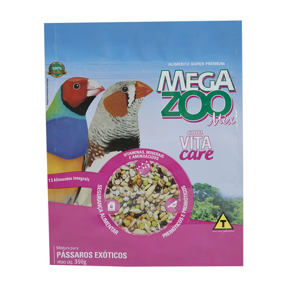 Mistura para Pássaros Exóticos Megazoo 350 g