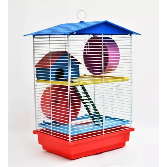 Gaiola para Hamster e Pequenos Roedores 2 Andares com Teto Completa Único