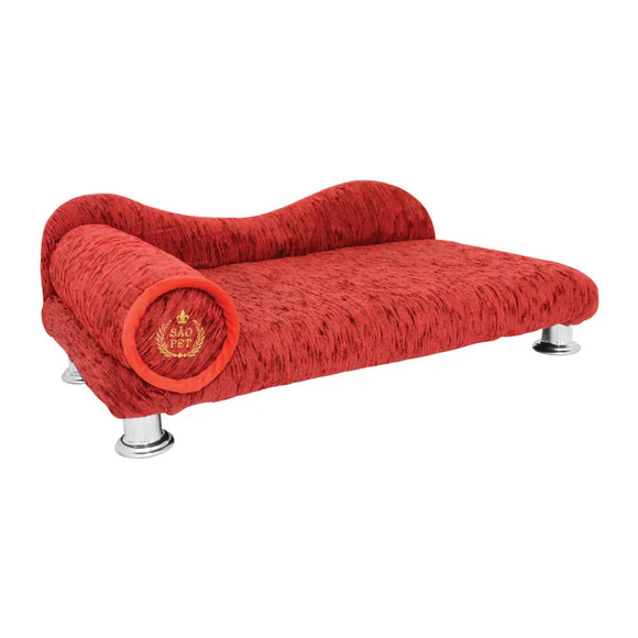 Divã Chenile Vermelho São Pet Único