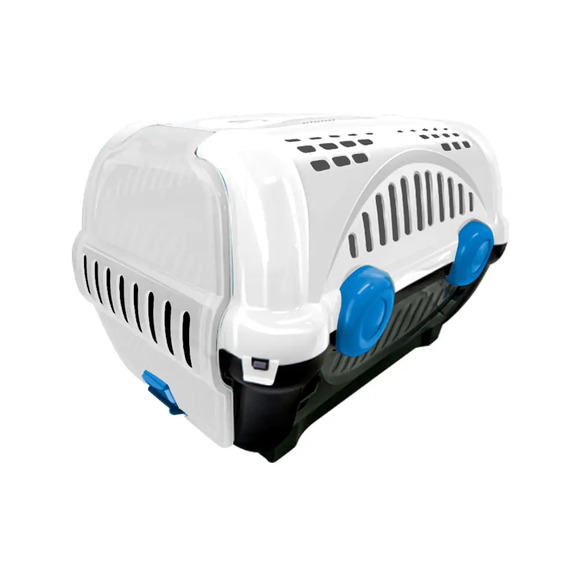 Caixa de Transporte Luxo Furacão Pet Branca e Azul N° 03