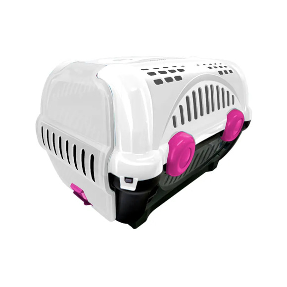 Caixa de Transporte Luxo Furacão Pet Branca e Rosa N° 03