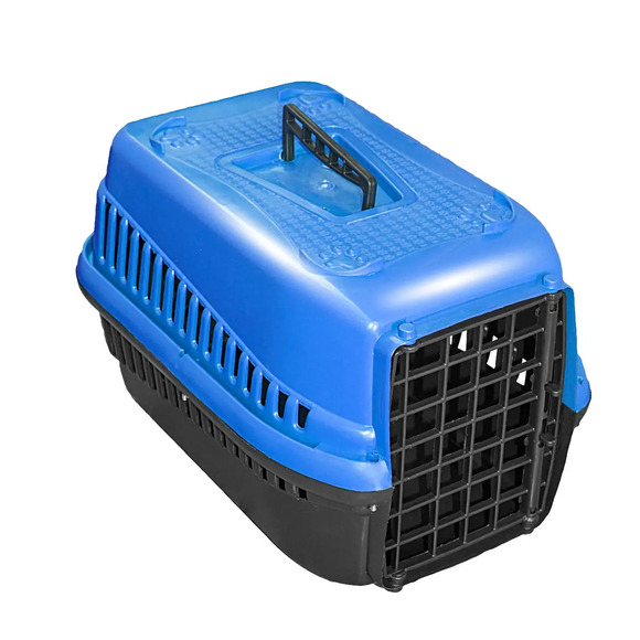 Caixa De Transporte Cão Cachorro Gato Pequena Azul N. 02
