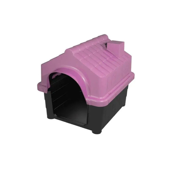 Casinha de Cachorro Plástica Desmontável Rosa N. 02