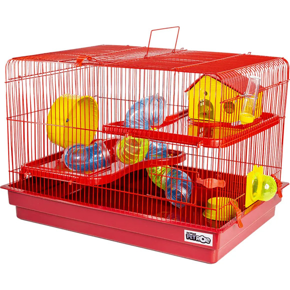 Gaiola para Hamster Big Space Completa Jel Plast Vermelho
