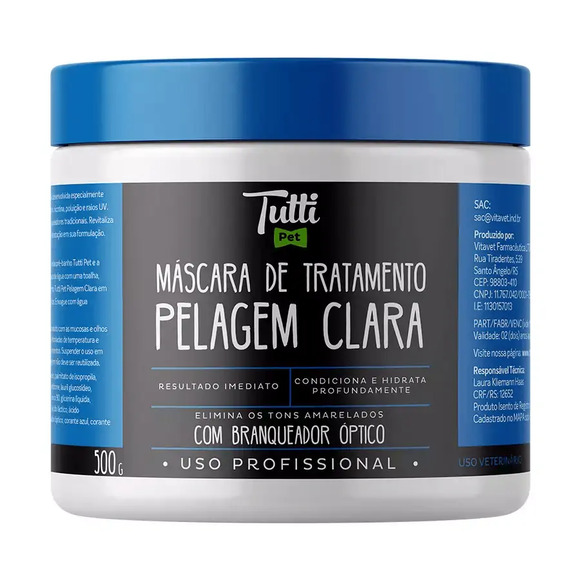 Mascara de Tratamento Tutti Pet - Pelagem Clara 500g