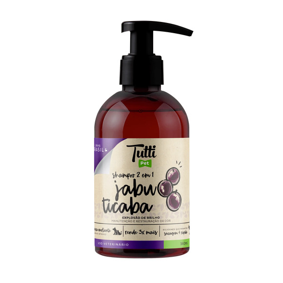 Shampoo Tutti Pet 2 em 1 - Jabuticaba 340ml