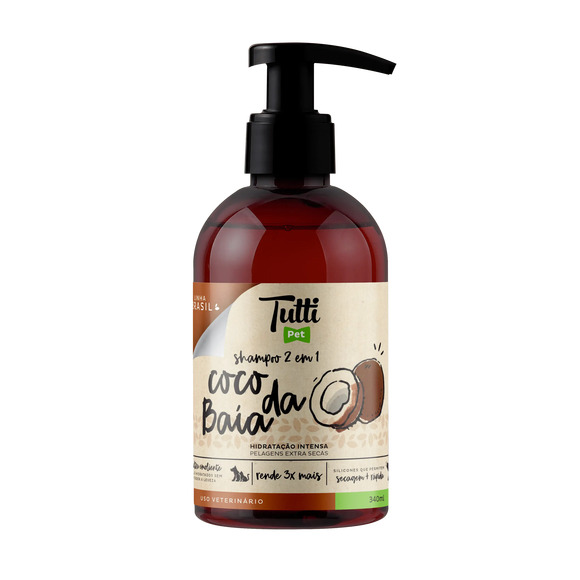 Shampoo Tutti Pet 2 em 1 - Coco da Baia 340ml