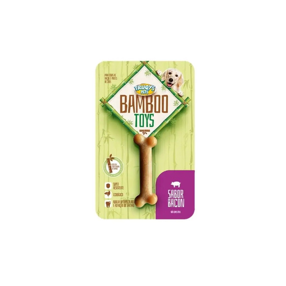 Mordedor Bamboo Toys Osso I Sabor Bacon - Truqys Mordedor Bamboo Toys Osso I Sabor Bacon P - Truqys