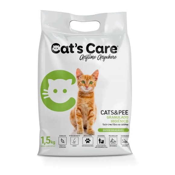 Granulado Higiênico Para Gatos Areia Cats Care Cats&Pee 1,5 Kg