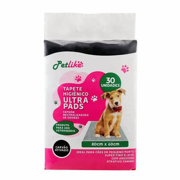 Tapete Higiênico Ultra Pad Com Carvão Ativado 80X60 30 Unidades