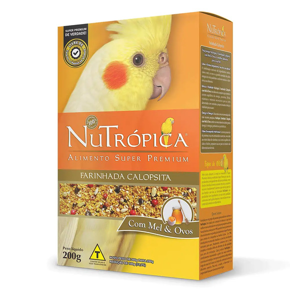 Farinhada Nutrópica para Calopsita à Base de Mel e Ovos 900g