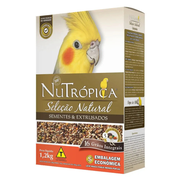 Ração Nutrópica Sementes e Extrusados Natural para Calopsitas 1,2 kg