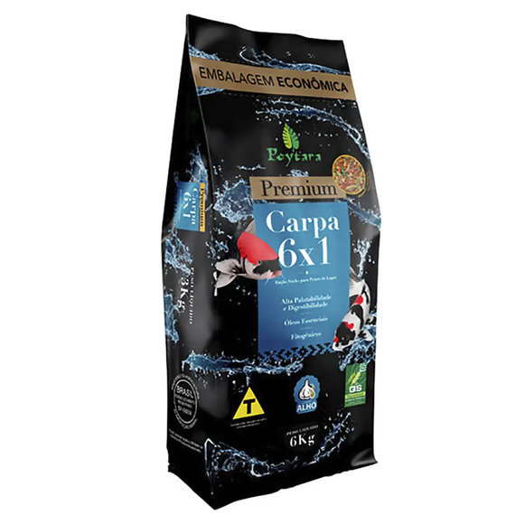 Ração para Carpa 6x1 Poytara 6 kg