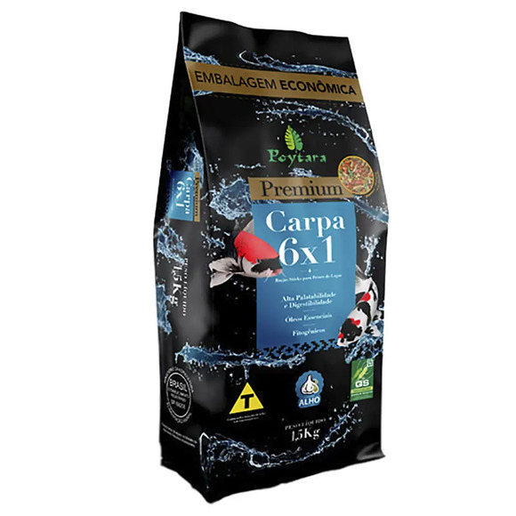 Ração para Carpa 6x1 Poytara 1,5 kg