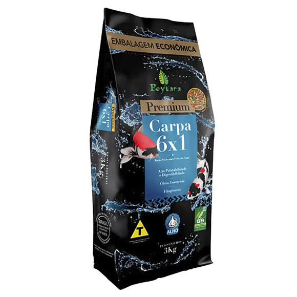 Ração para Carpa 6x1 Poytara 3 kg