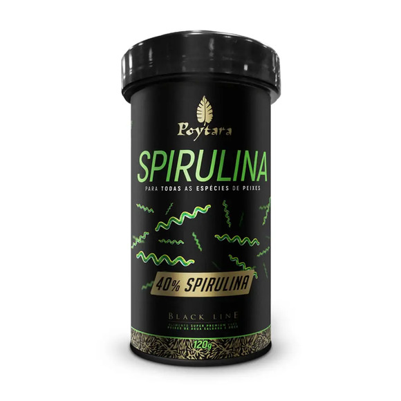 Ração Spirulina 40% Black Line Poytara 120 g