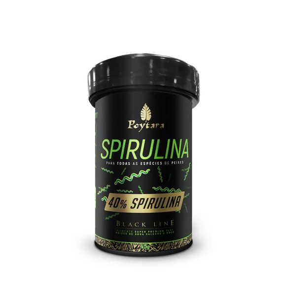Ração Spirulina 40% Black Line Poytara 45 g