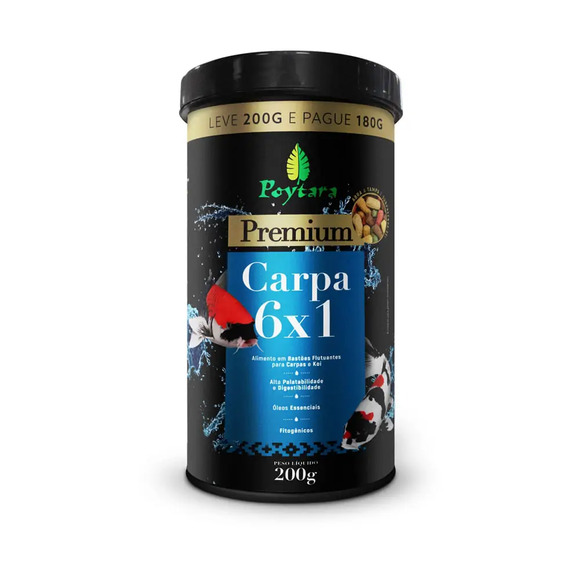 Ração para Carpa 6x1 Poytara 200 g