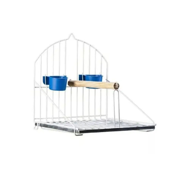 Poleiro Simples Para Pássaros Prateado Calopsita Papagaio Único